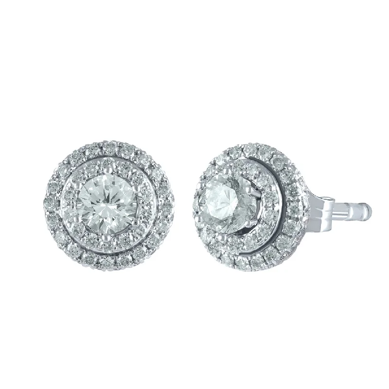 vintage earrings for women -Love By Michelle Beville 18ct White Gold 1.53ct Diamond Earrings