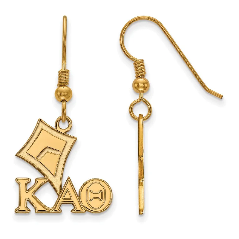 bold stud earrings for women -14K Plated Silver Kappa Alpha Theta Small Dangle Earrings