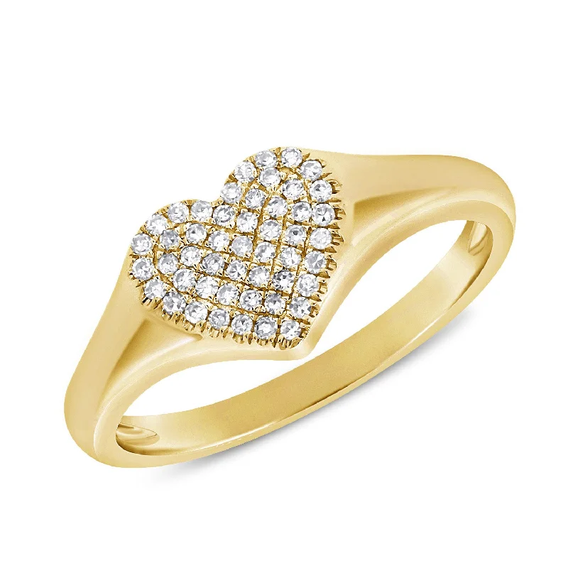 cocktail gemstone rings -14K GOLD DIAMOND MINI APRIL HEART RING