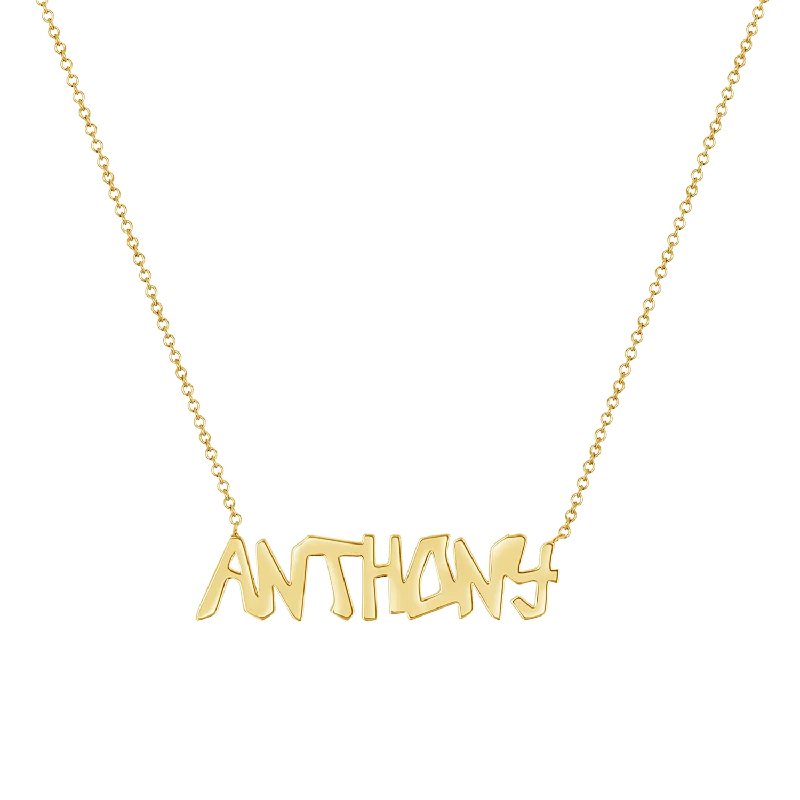 vintage gold necklaces for women -Graffiti Name Necklace