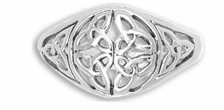 wedding bands for women -Sterling Silver Celtic Knot and Trinity  Ring