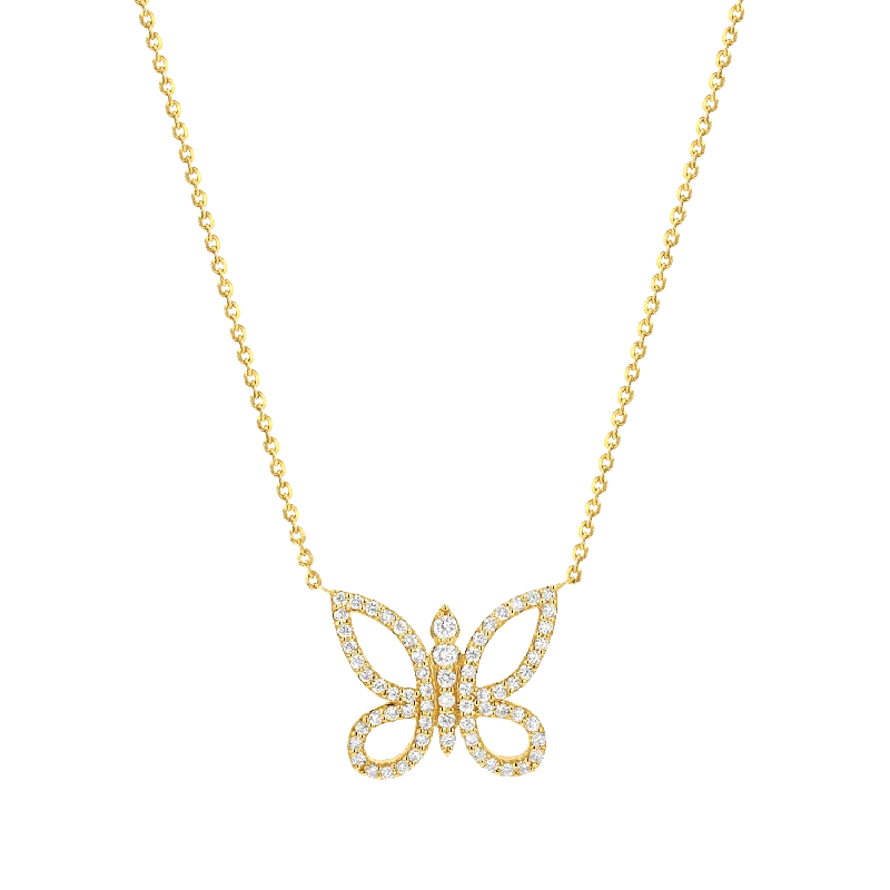 choker necklaces for women -Diamond Pave Butterfly Necklace