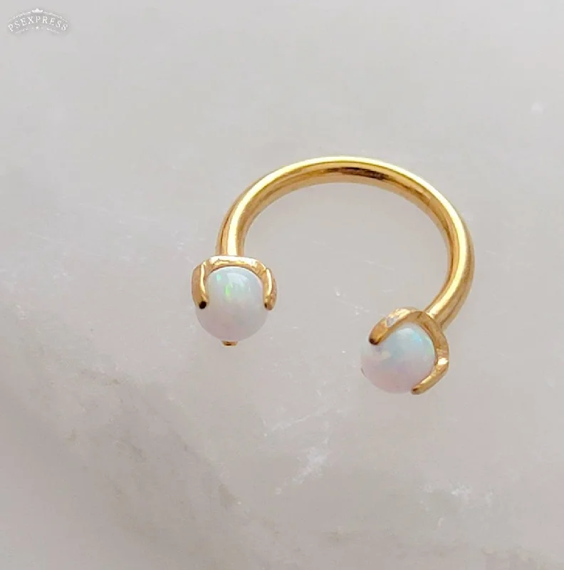 luxury wedding rings -Luminous Opal Septum Ring