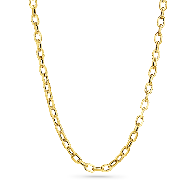 dainty gold necklaces for women -Geo Link Chain Necklace