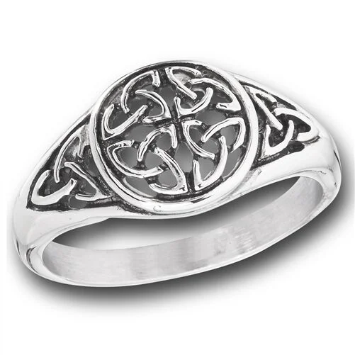 classic rings for women -Stainless Steel Triquetra Ring