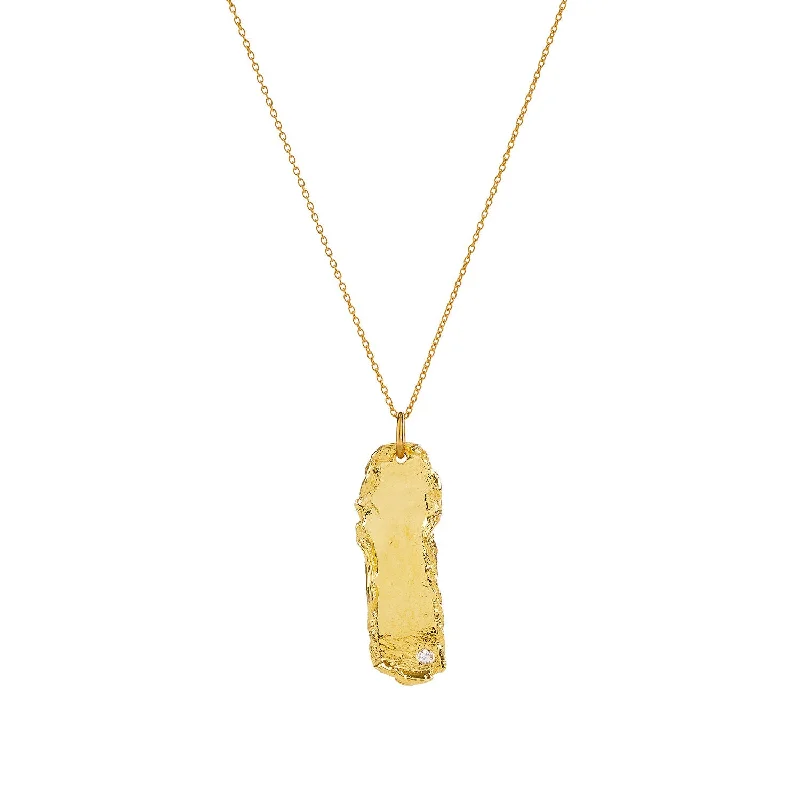 classic gold necklaces for women -The Minerva Gold Plated Necklace w. Sapphire