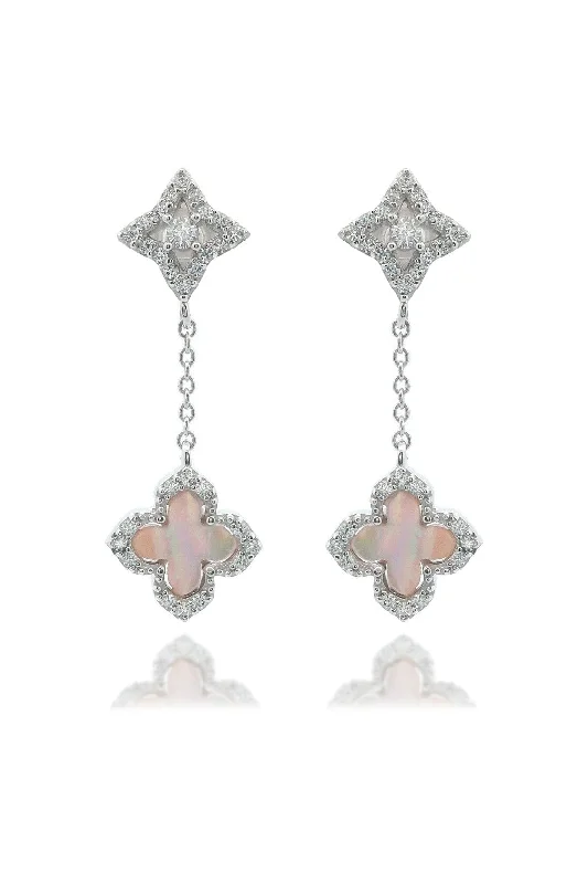 drop earrings for women -SYDNEY SOIRÉE FAIRWATER MOTHER OF PEARL DROP EARRINGS SILVER