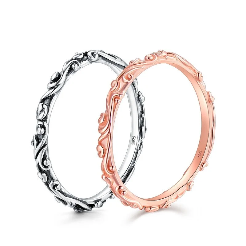 double band rings for women -Vintage Elegance Stackable Ring