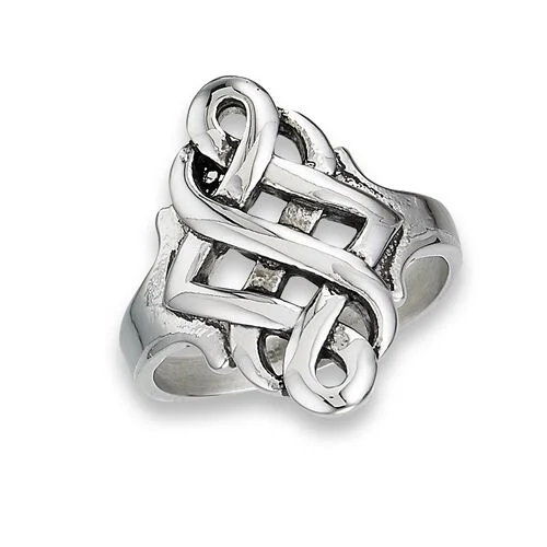 solitaire engagement rings -STAINLESS STEEL CELTIC ENDLESS WEAVE RING