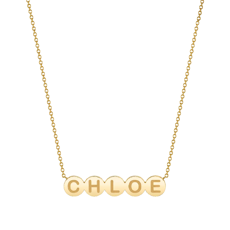 custom name necklaces for women -Bubble Round Engravable Necklace