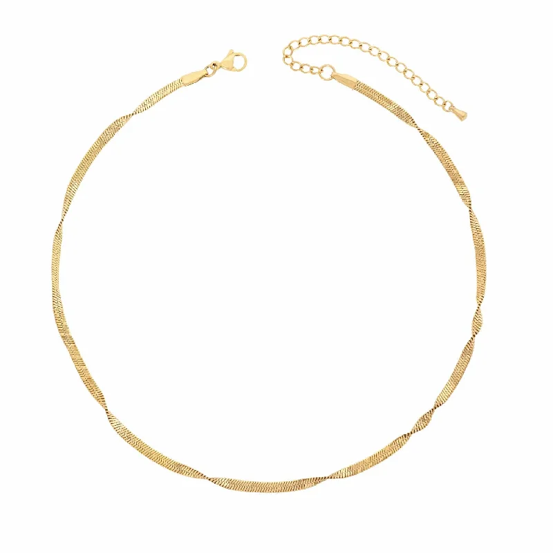 minimalistic gold necklaces for women -Twist Choker