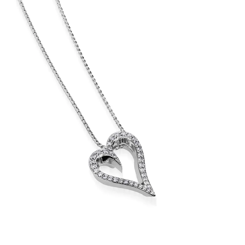 art deco necklaces for women -Prelude Diamond Heart Pendant Necklace