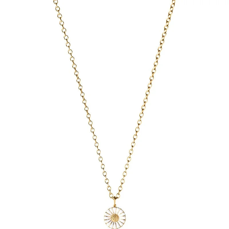 layered gold necklaces for women -Daisy 11 mm. Gold Plated Necklace