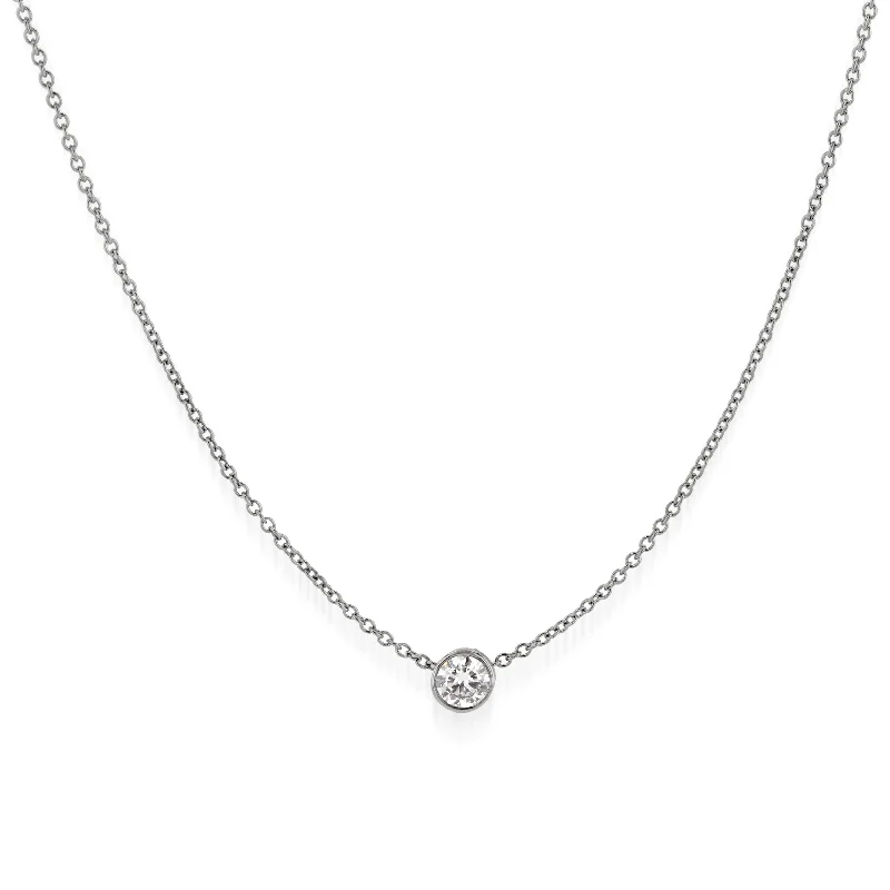 casual necklaces for women -Natural Diamond Bezel-set Pendant .25-1.00 Carat Weight