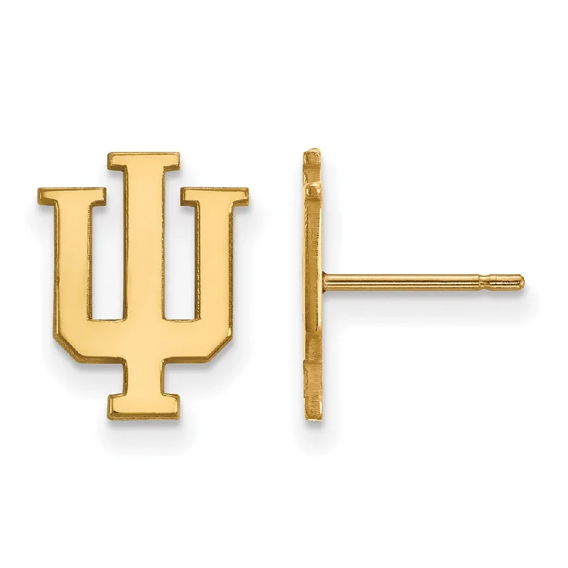 vintage drop earrings for women -14k Gold Plated Silver Indiana University SM Post Earrings