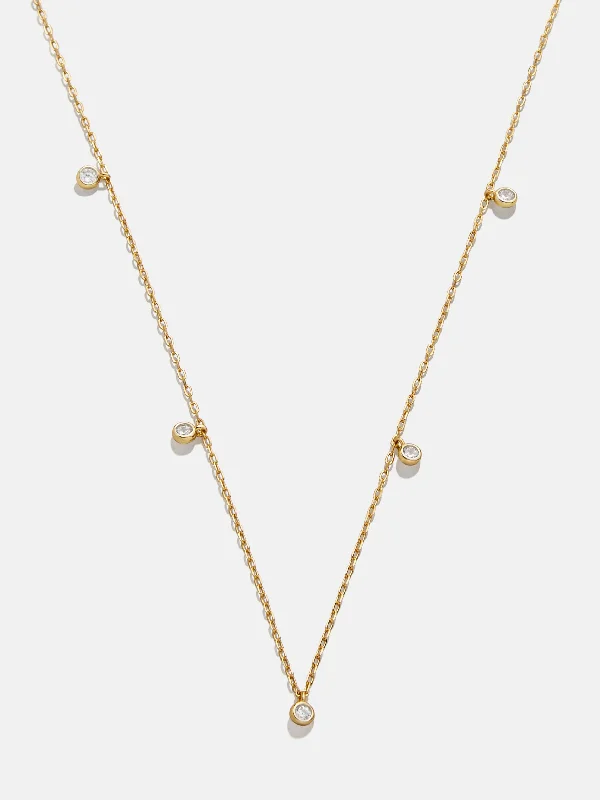 statement gold necklaces for women -Clio 18K Gold Necklace - Gold/Pavé