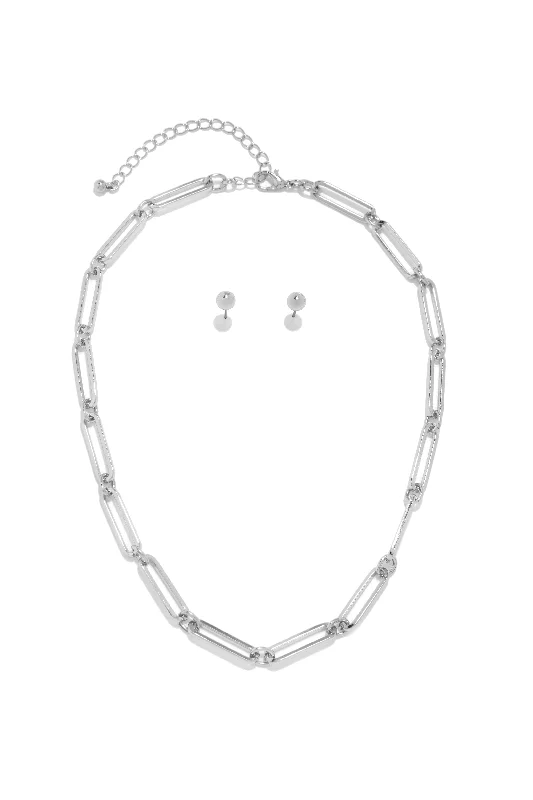 delicate necklaces for women -Liandra Chain Link Necklace - Silver