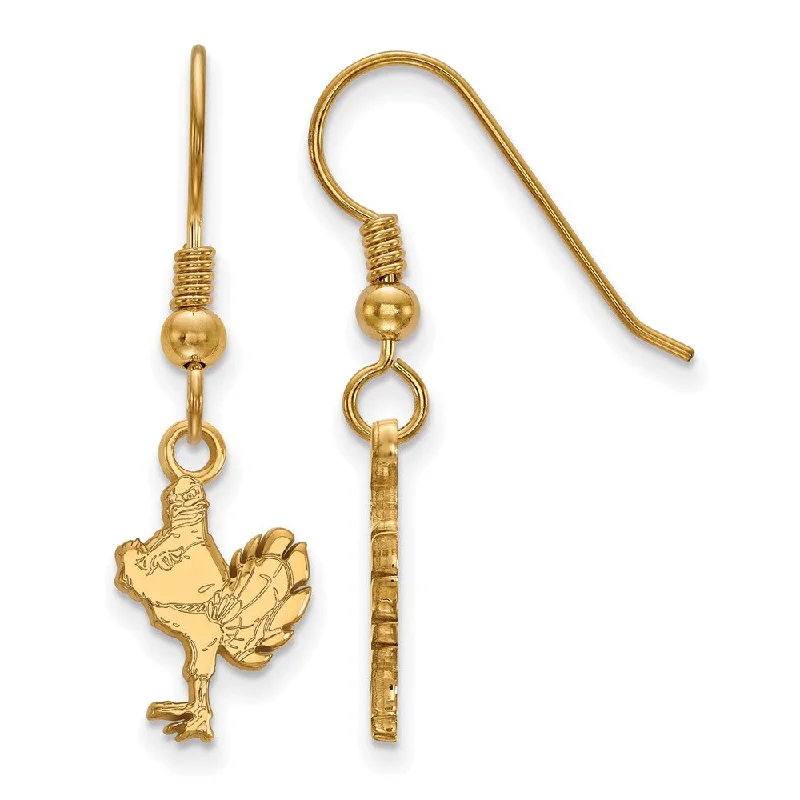 classic gold earrings for women -14k Gold Plated Silver Virginia Tech Small Dangle Earrings