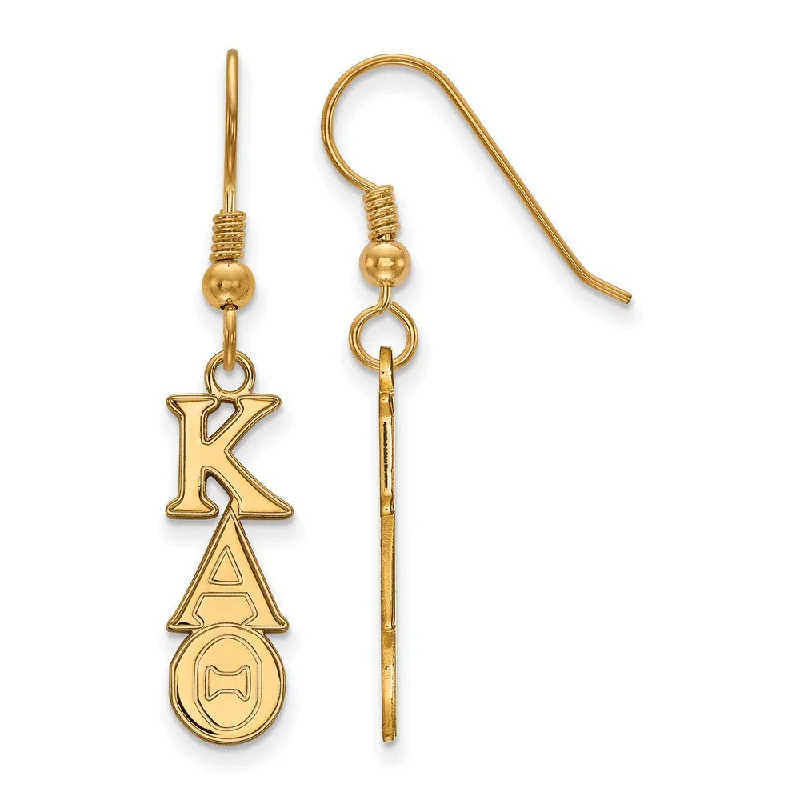 fun earrings for women -14K Plated Silver Kappa Alpha Theta Dangle Small Earrings