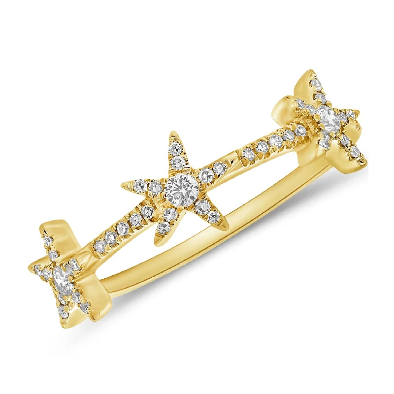 trendy rings for women -14K GOLD DIAMOND ARYA STAR RING