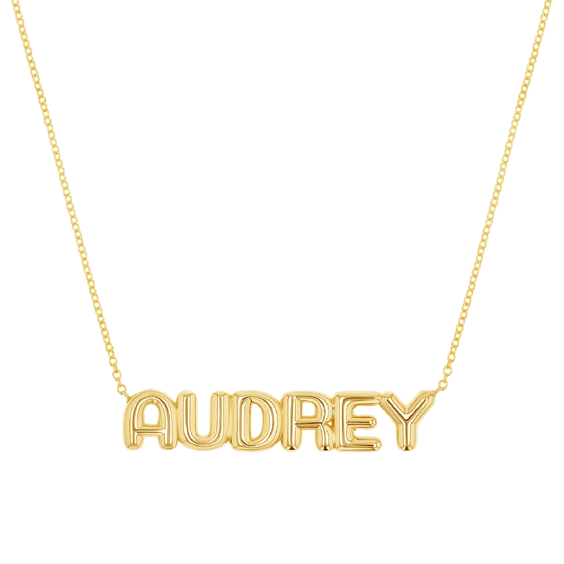 fashion gold necklaces for women -Balloon Name Necklace