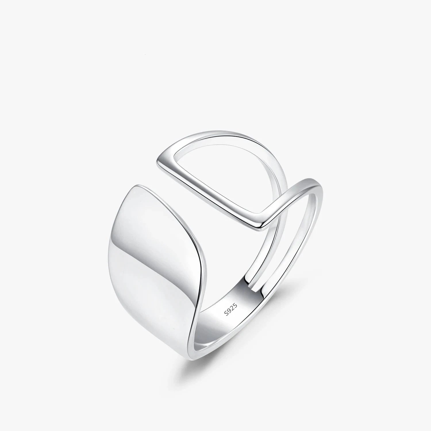 emerald-cut rings for women -Modern Asymmetry Hollow-Out Adjustable Ring