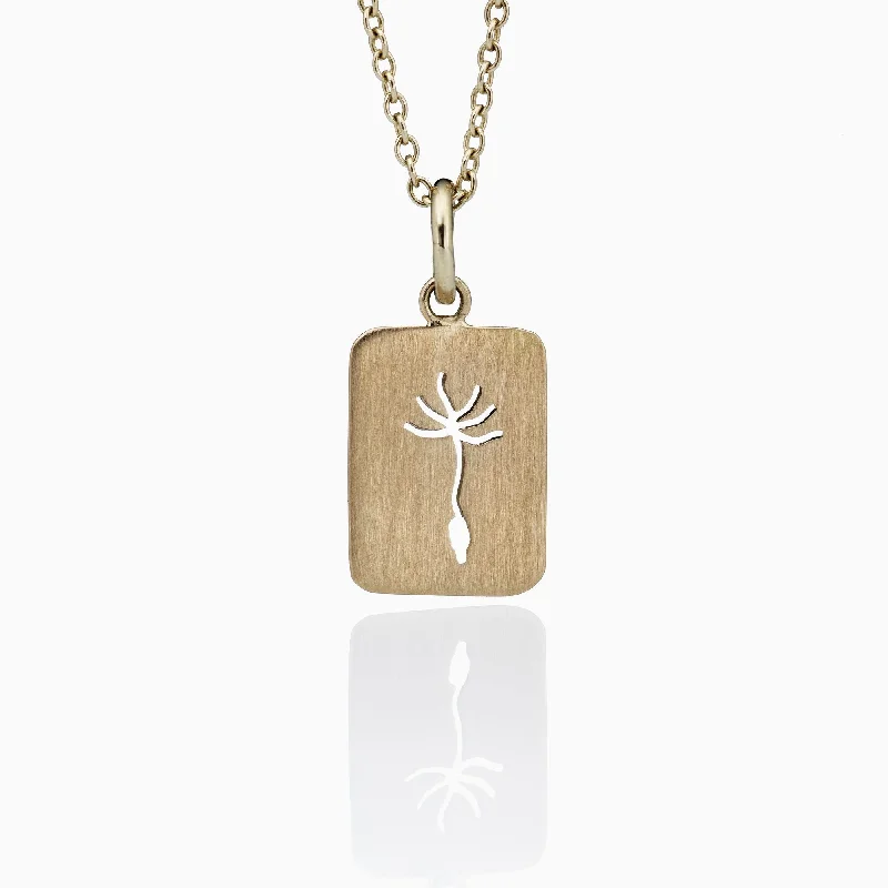 elegant pearl necklaces for brides -Dandelion Square 14K Gold Necklace