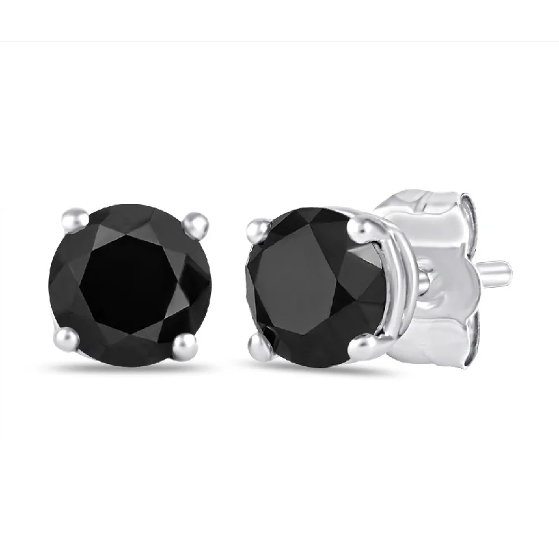 birthday gift earrings for women -Tia 1/2ct Black Diamond Earrings in 9ct White Gold