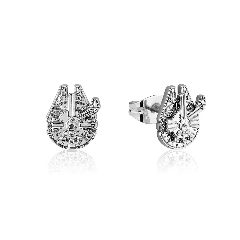 elegant earrings for women -Star Wars Millennium Falcon Stud Earrings