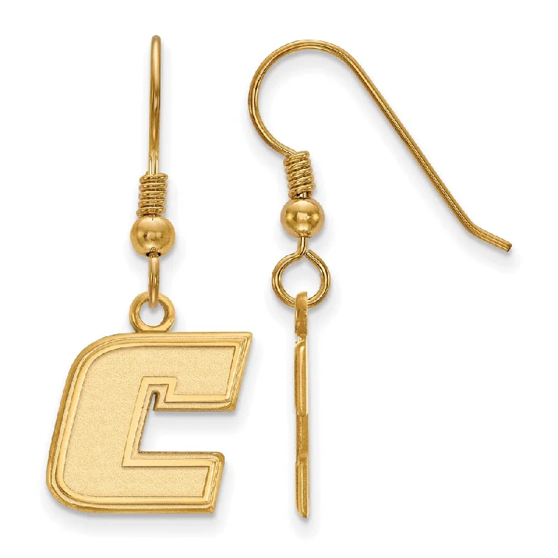 classic gold earrings for women -14k Gold Plated Silver Tennessee Chattanooga Sm Dangle Earrings