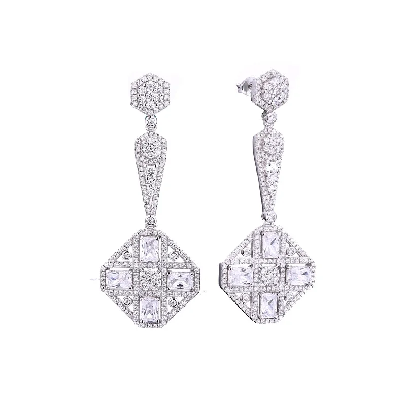 trendy statement earrings for women -Gina Liano Desire Fancy Drop Earrings