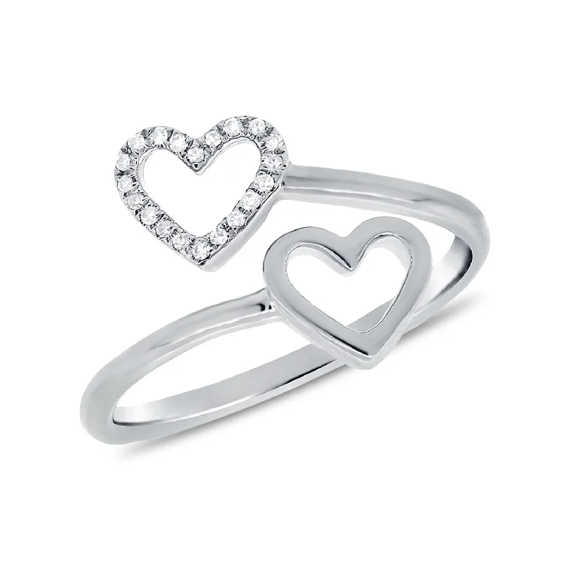 white gold rings for women -14K GOLD DIAMOND KEIRA HEART RING