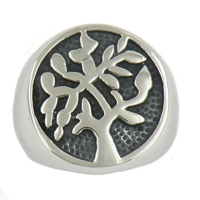 gold rings for women -Stainless Steel Celtic Tree of Life SZ 10 ring