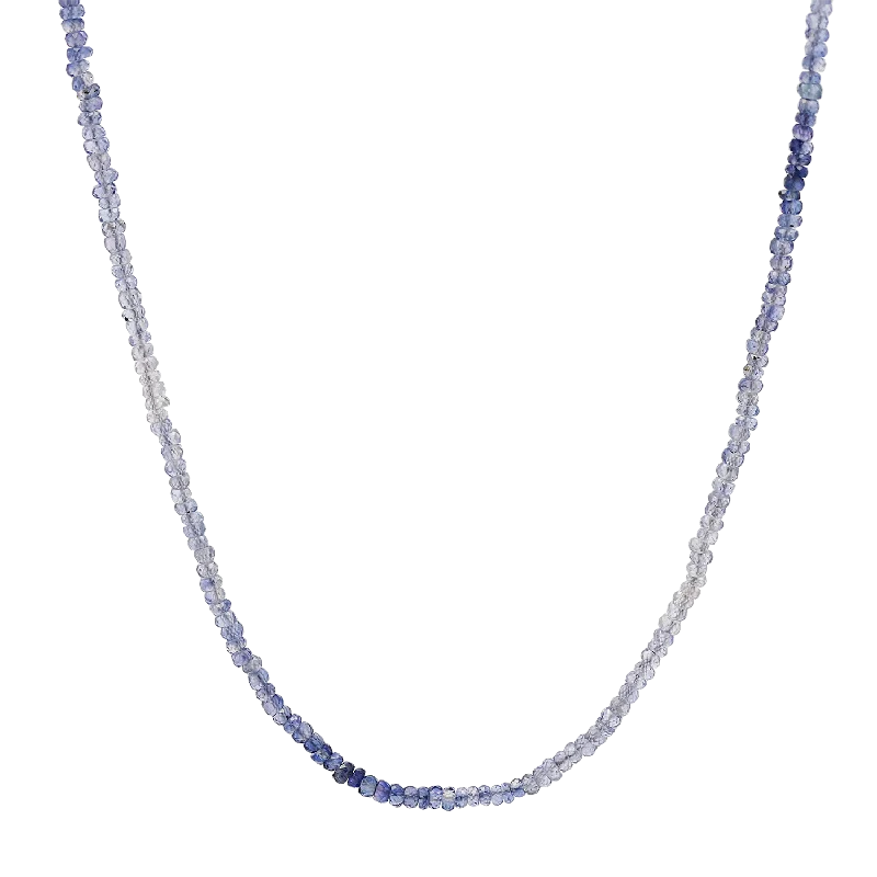 engraved silver necklaces for women -Gradient Blue Sapphire Beaded Necklace