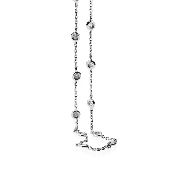 fine jewelry necklaces for women -Paloma Confetti 18" Diamond Station Necklace