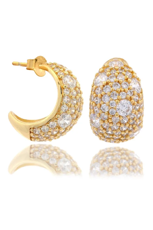 classic pearl earrings for women -SYDNEY SOIRÉE DOUBLE BAY EARRINGS GOLD