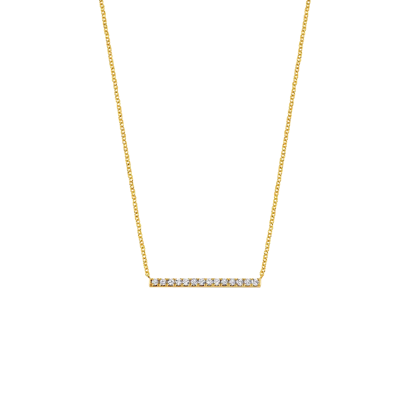 custom name necklaces for women -Diamond Pave Bar Necklace