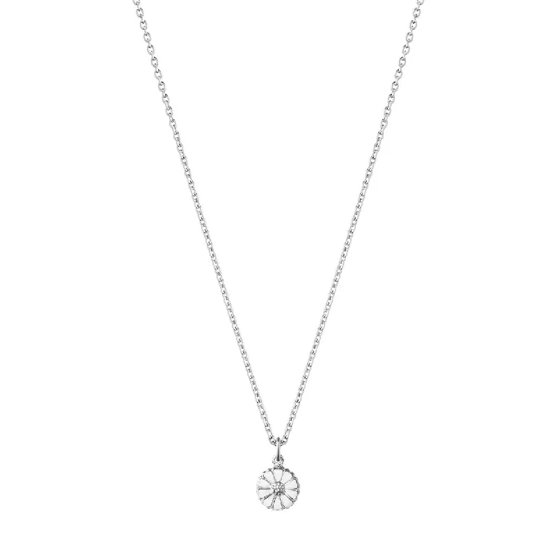 crystal drop necklaces for women -Daisy 7 mm. Silver Necklace