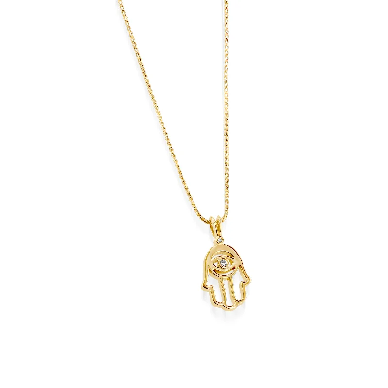 modern necklaces for women -Hamsa Diamond  Pendant