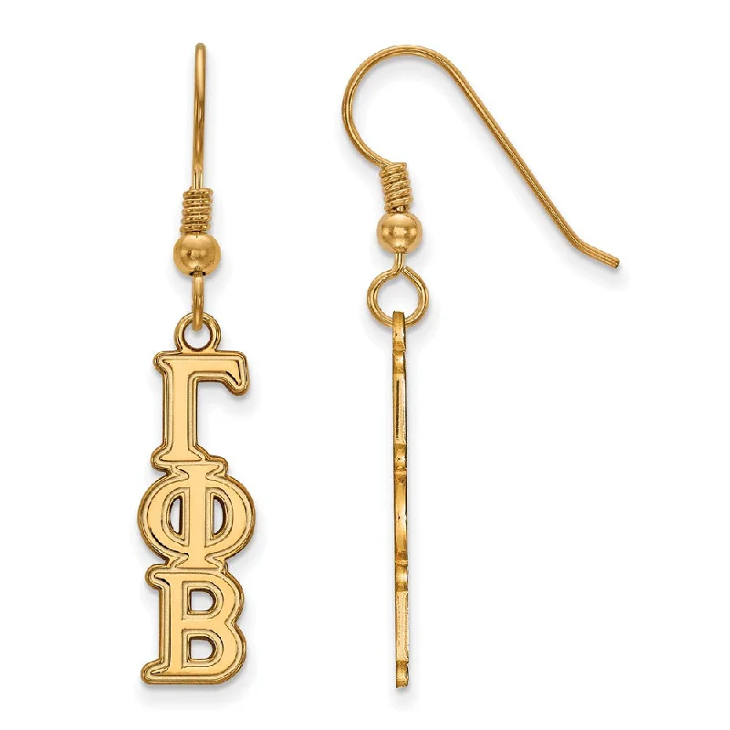 multi-colored earrings for women -14K Plated Silver Gamma Phi Beta Dangle Small Earrings