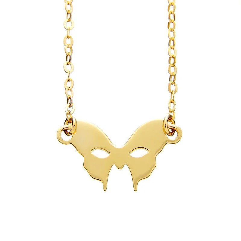 vintage necklaces for women -Yellow Gold Mask Necklace