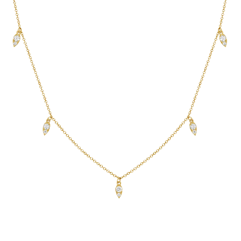 pearl drop necklaces for women -Diamond Pear Drop Necklace