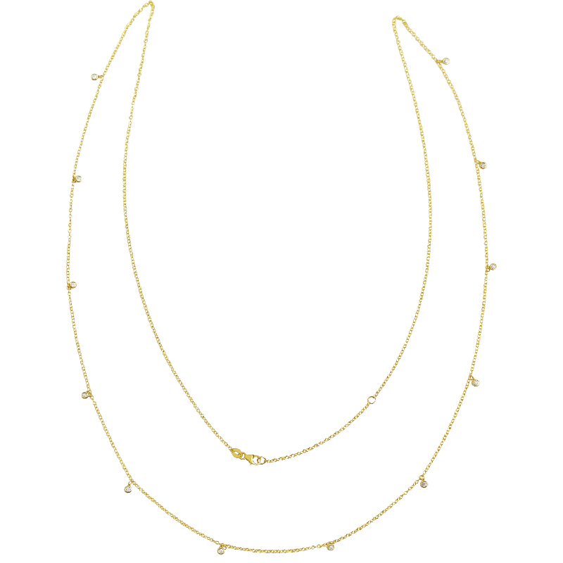 layered gold necklaces for women -Diamond Drop Belly Chain