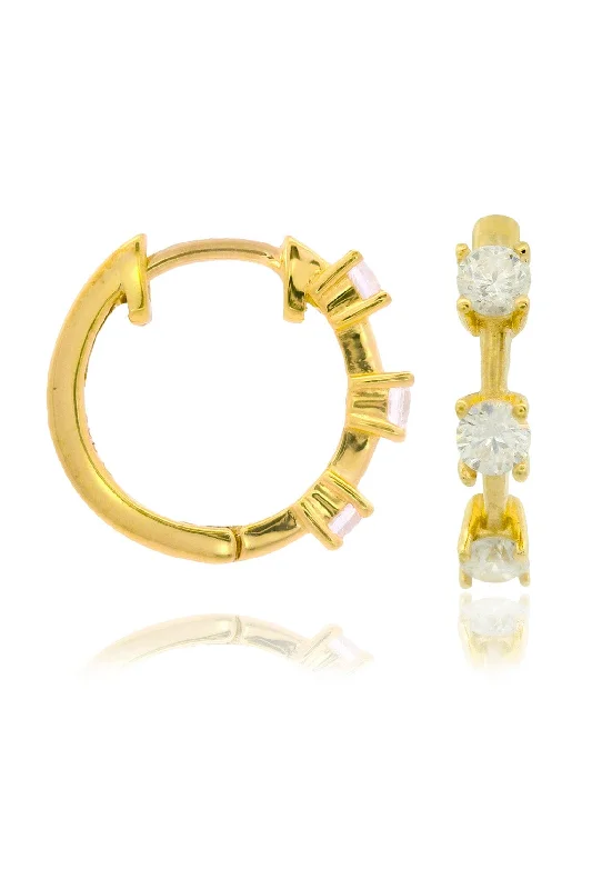 modern hoop earrings for women -CHIC NOEL TRILOGY HOOP EARRINGS GOLD