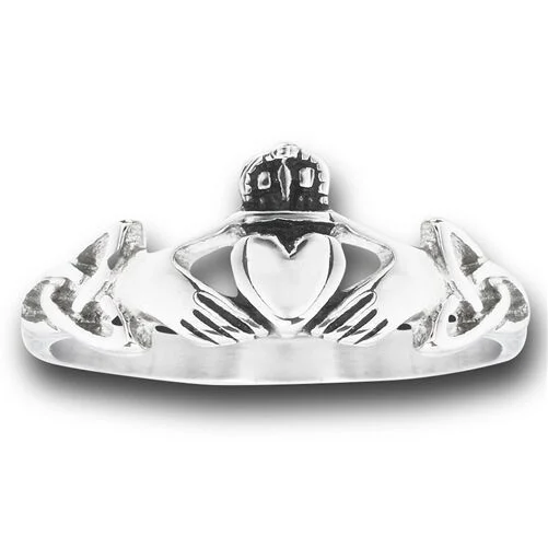 modern promise rings -Stainless Steel CELTIC CLADDAGH RING