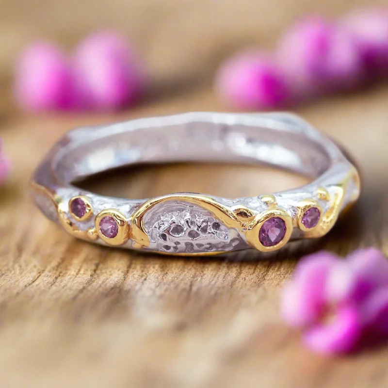 infinity rings for women -Bespoke Rhodolite Ring