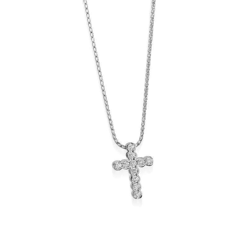 infinity pendant necklaces for women -Paloma Petite Diamond Cross Pendant Necklace