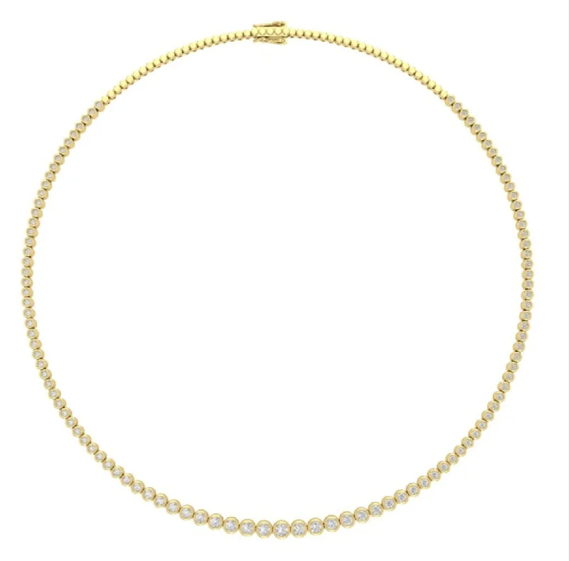 sterling silver necklaces for women -Ella 14K Gold Tennis Necklace