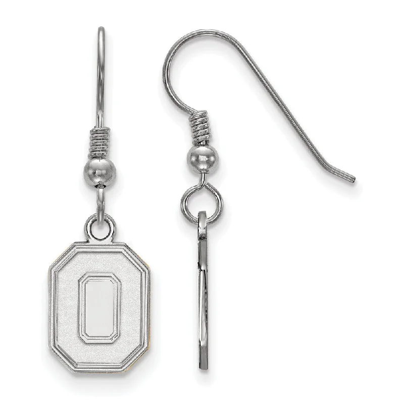 stud earrings for women -Sterling Silver Ohio State University Small Initial O Dangle Earrings