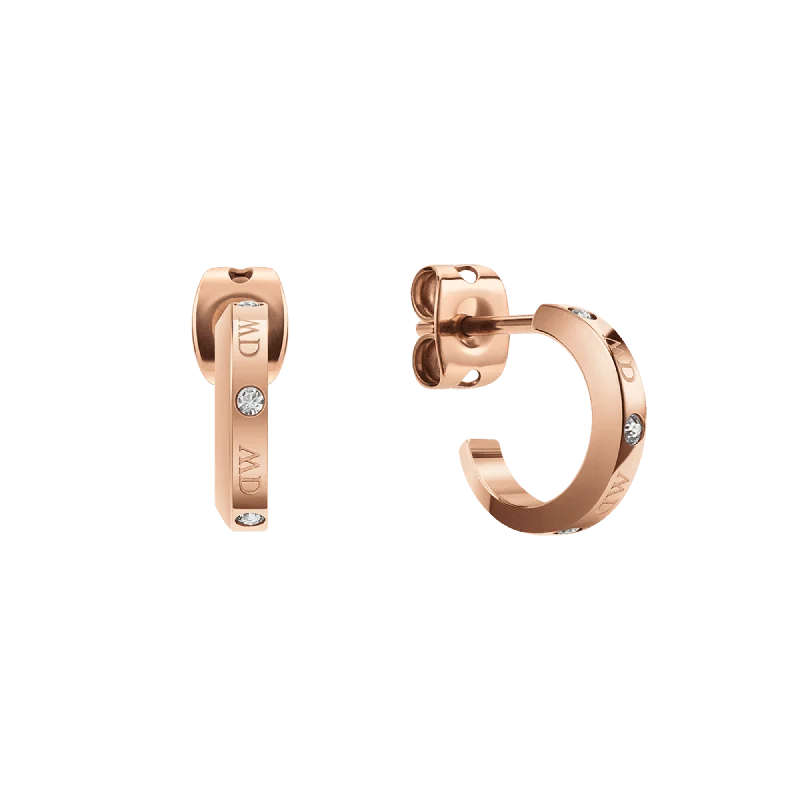 gold hoop earrings for women -Daniel Wellington Classic Lumine Earrings Rose Gold